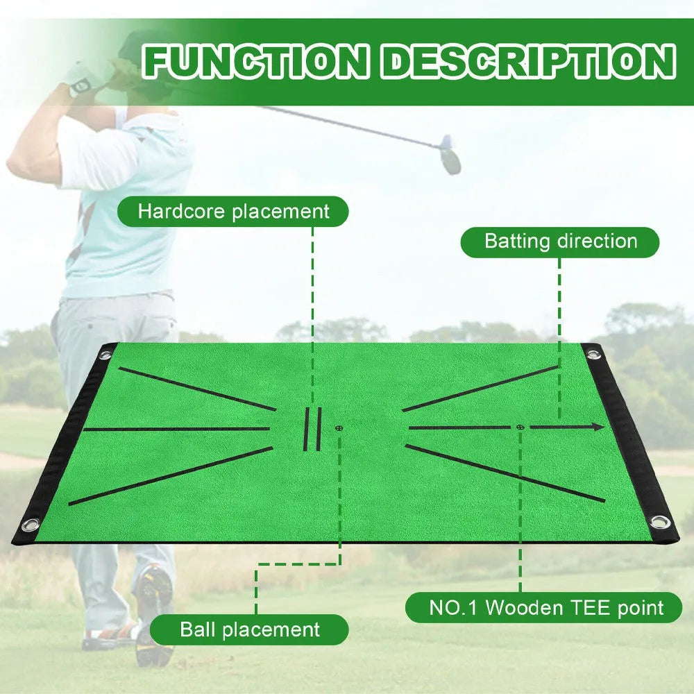 Golf Training Practice Mat with Swing Tracking