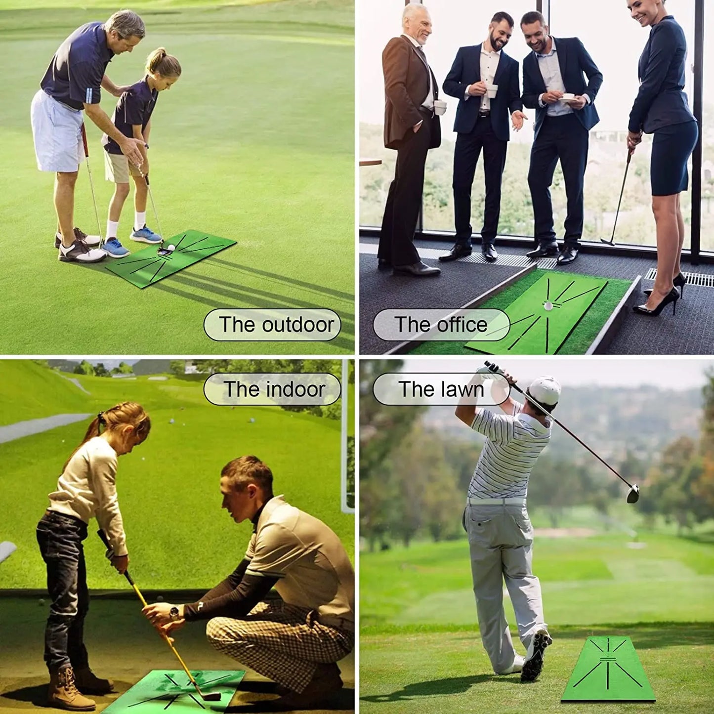 Golf Training Practice Mat with Swing Tracking